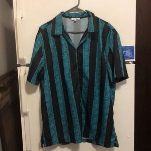 Button down shirt - black and blue